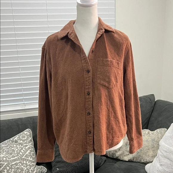 Madewell Brown Button Down Shirt - Picture 4 of 11